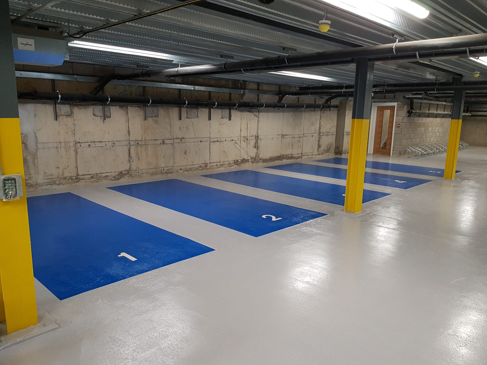 industrial epoxy floor of car park