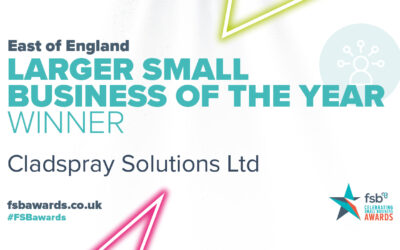 Cladspray Celebrate Larger Small Business of the Year Win for 2023